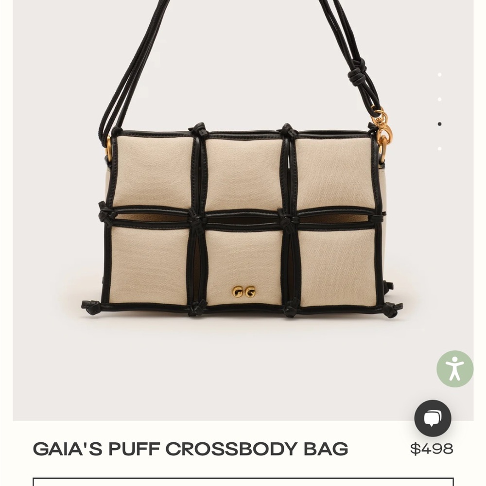 Cult Gaia  Puff Crossbody Bag in Cream and Black with Gold Hardware. NWT.